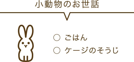 小動物のお世話